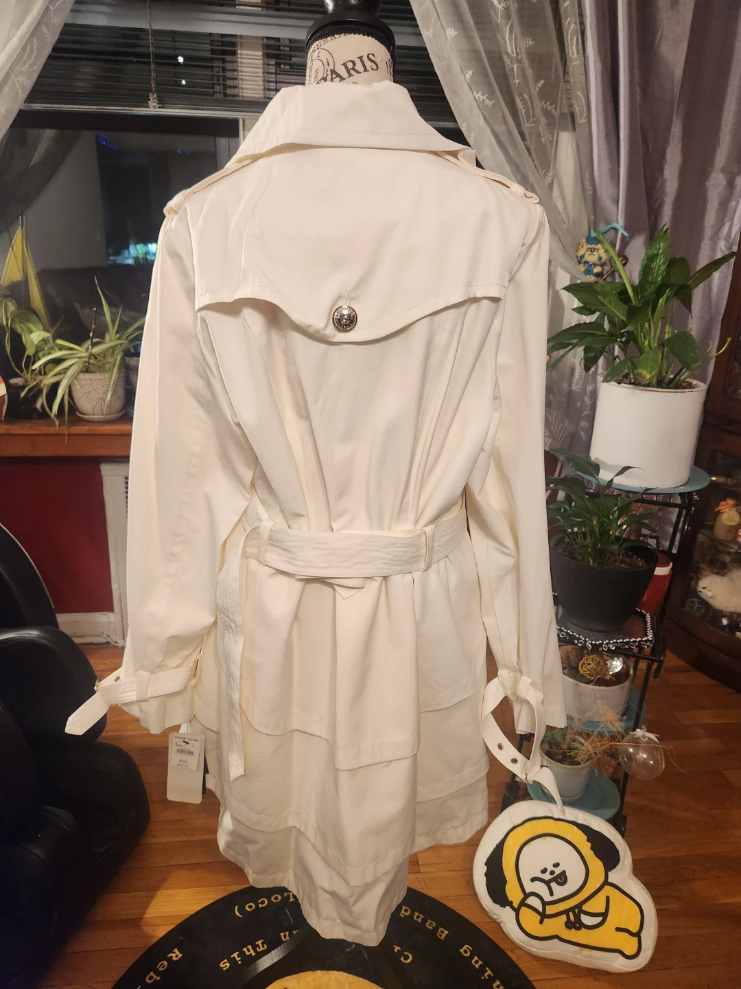 Black Rivet NWT Off-White Double Breasted Belted Trench Coat - photo 5