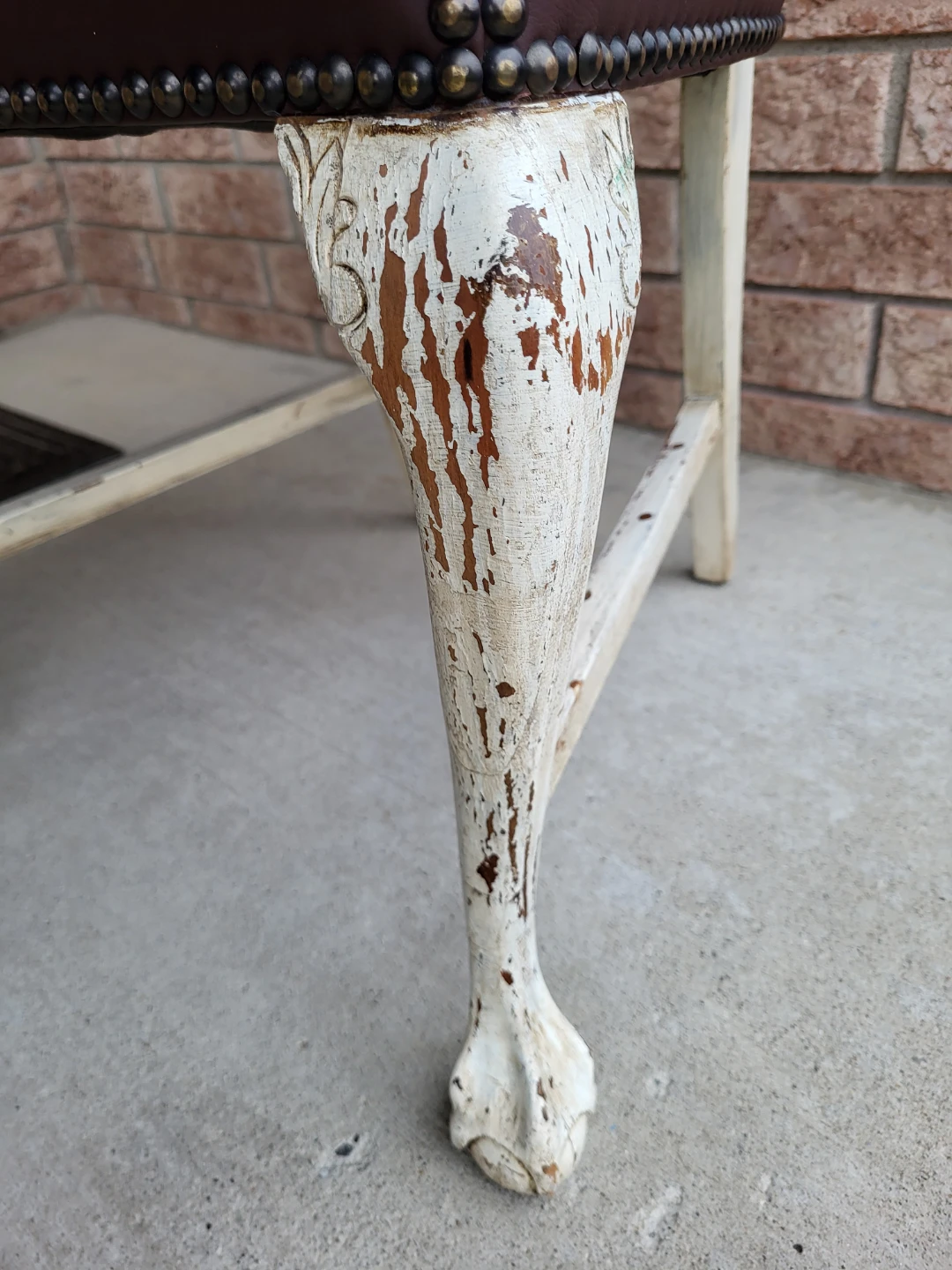 Distressed White Wooden Dining Chair - photo 4