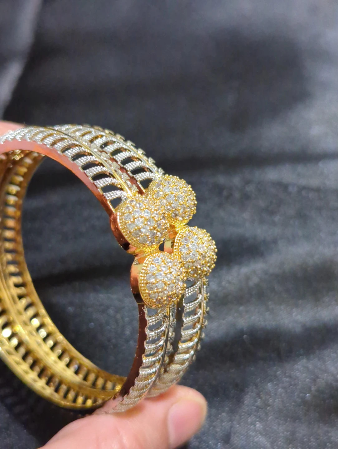 Two-Tone Gold-Plated Decorative Bangles