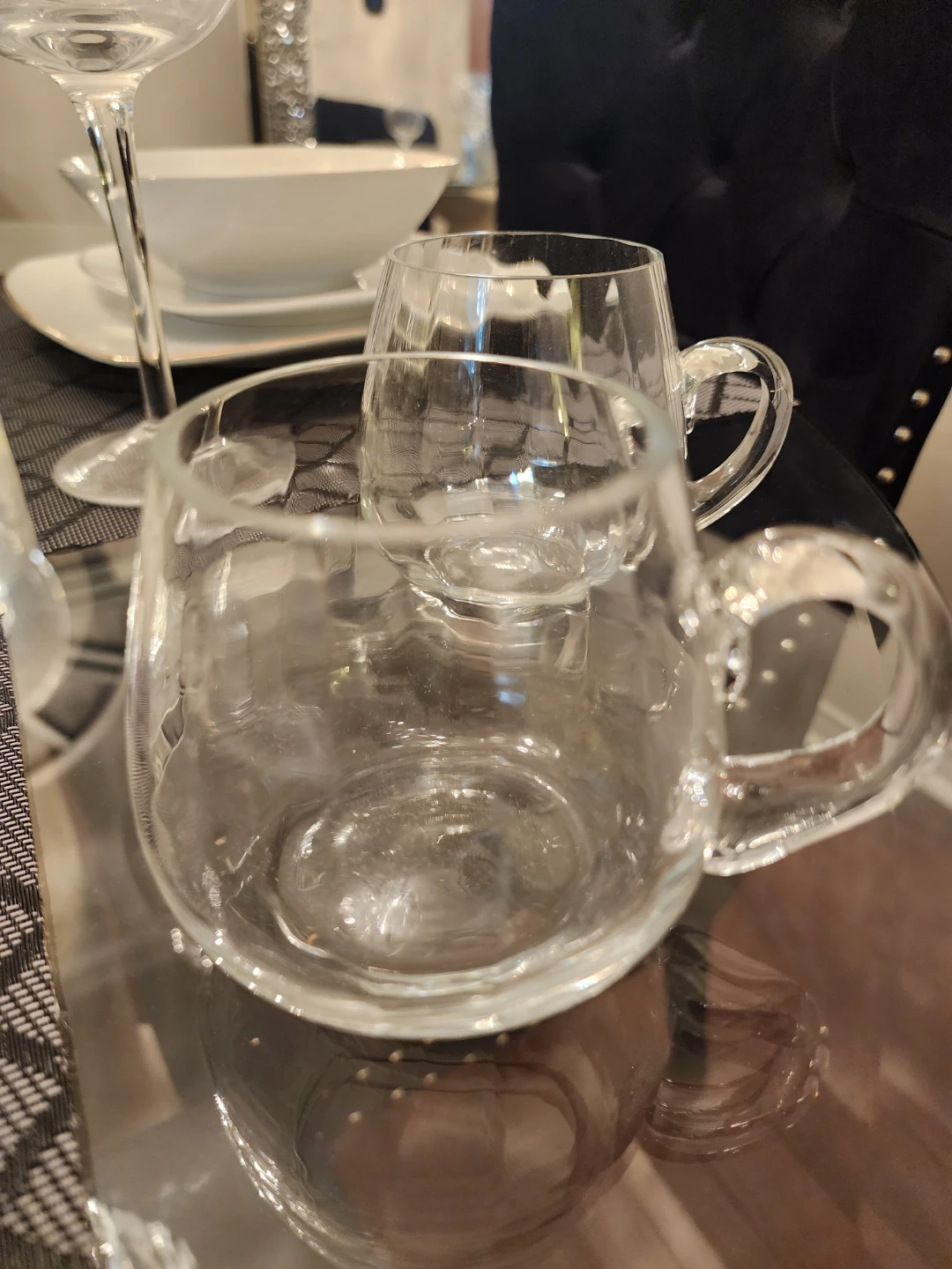 Brand New Glass Punch Bowl Set with Stand and Glasses - photo 4