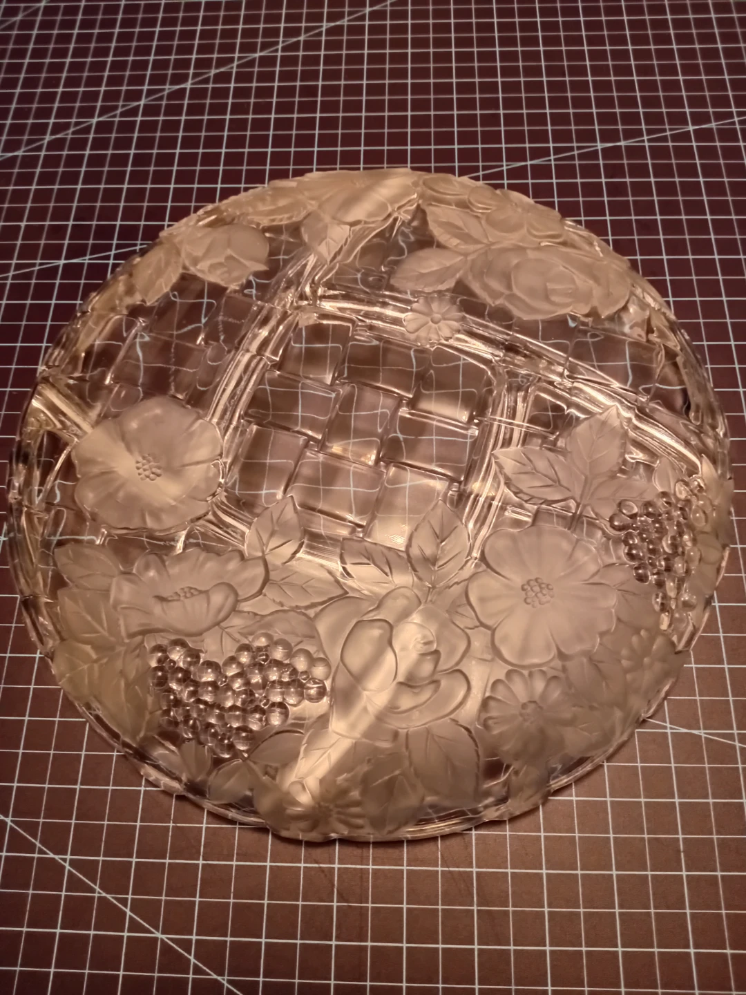 Vintage Clear Glass Floral Divided Serving Dish - photo 2