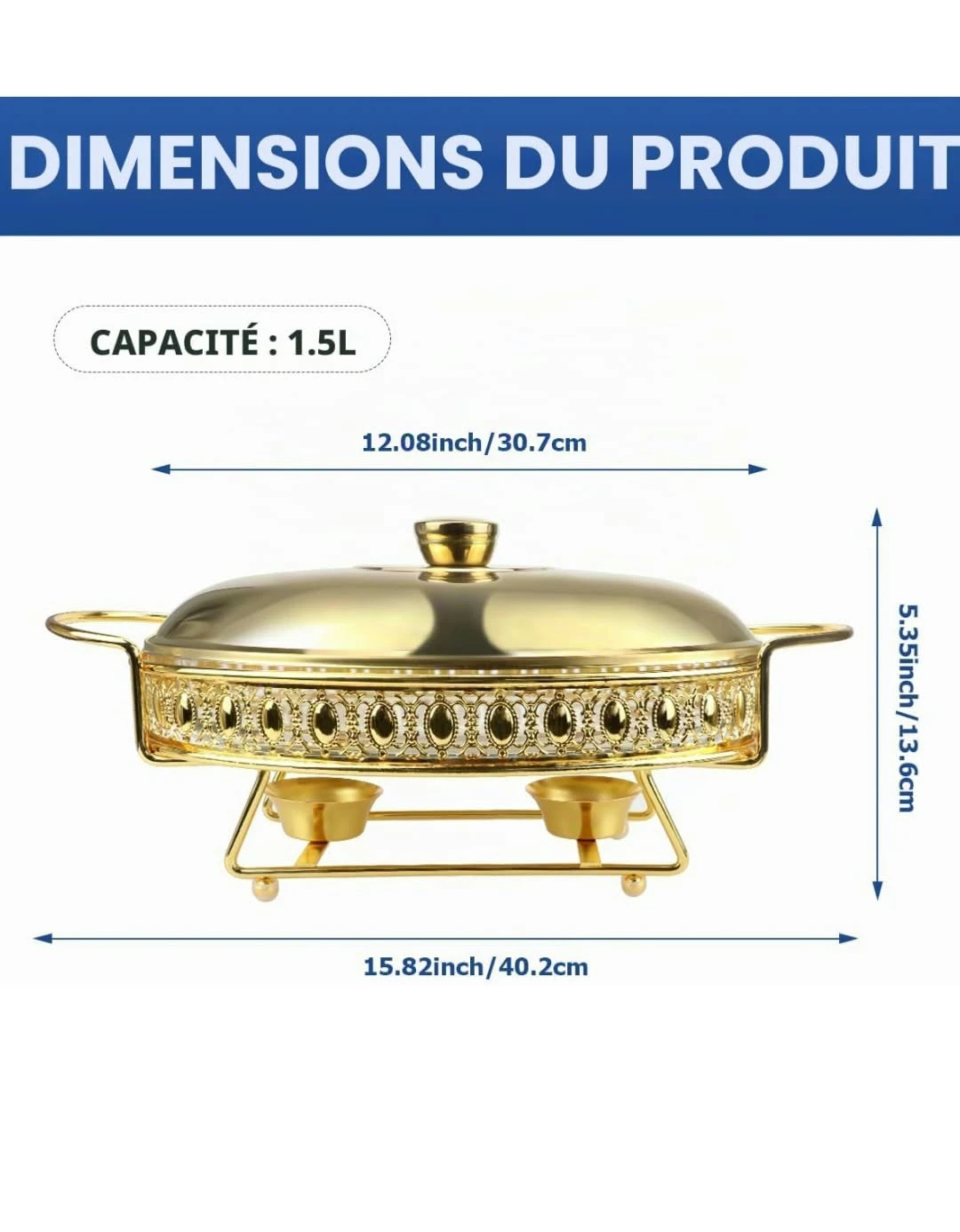 Gold Buffet Chafing Dish 1.5L - photo 2