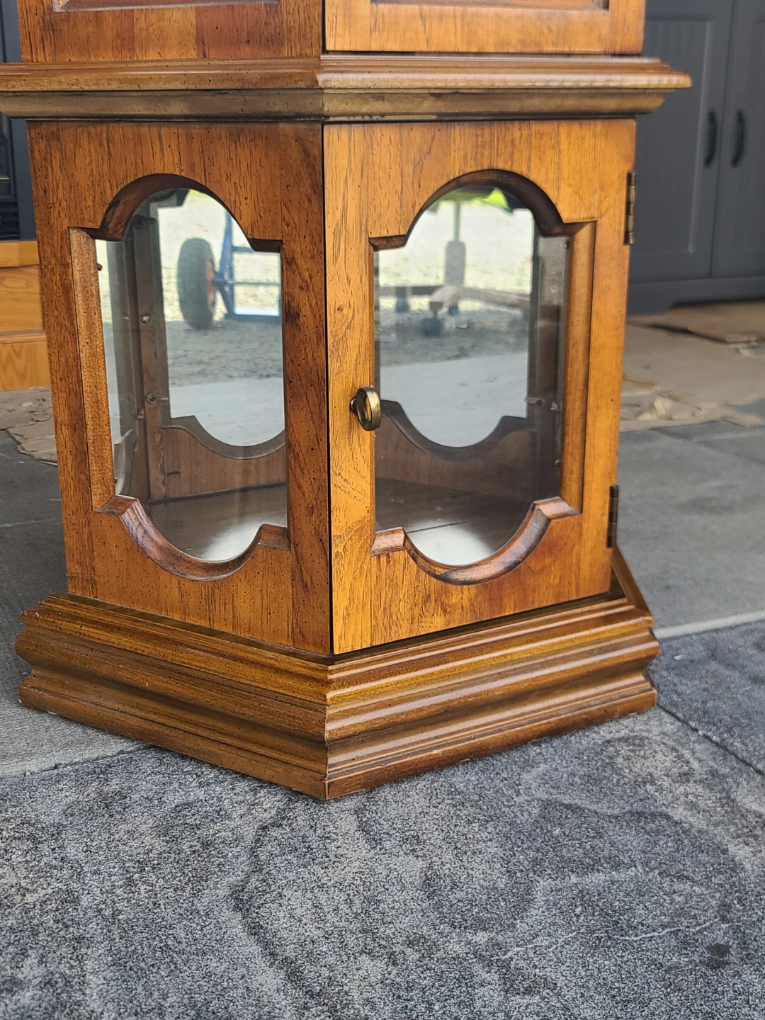 Tall Wood & Glass Lighted Curio Display Cabinet - photo 3