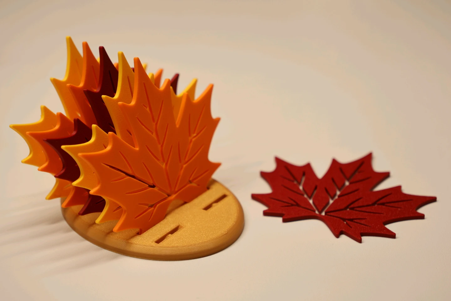 3D Printed Maple Leaf Coasters and Articulated Figures - photo 3