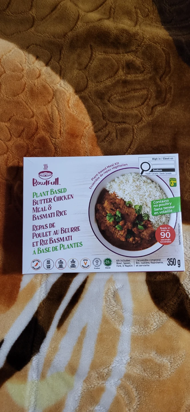 Bowlfull Plant Based Butter Chicken Meal & Basmati Rice