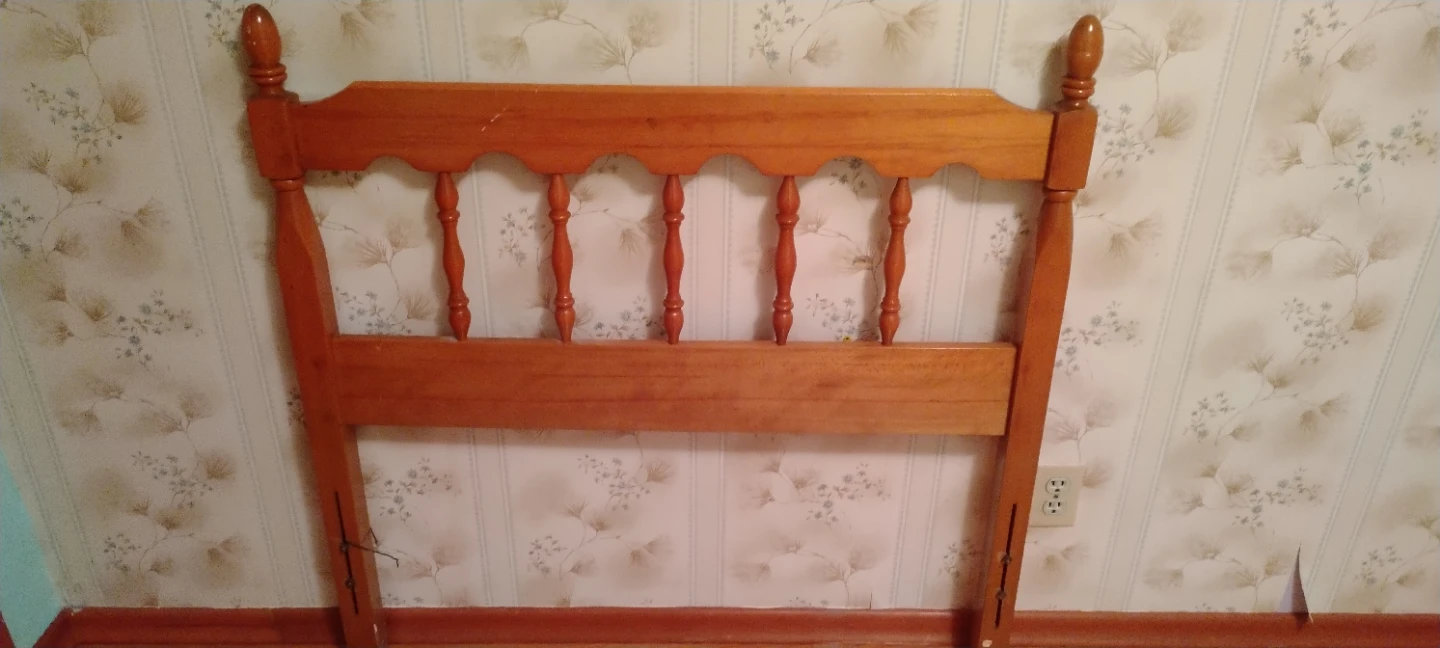 Wooden spindle headboard
