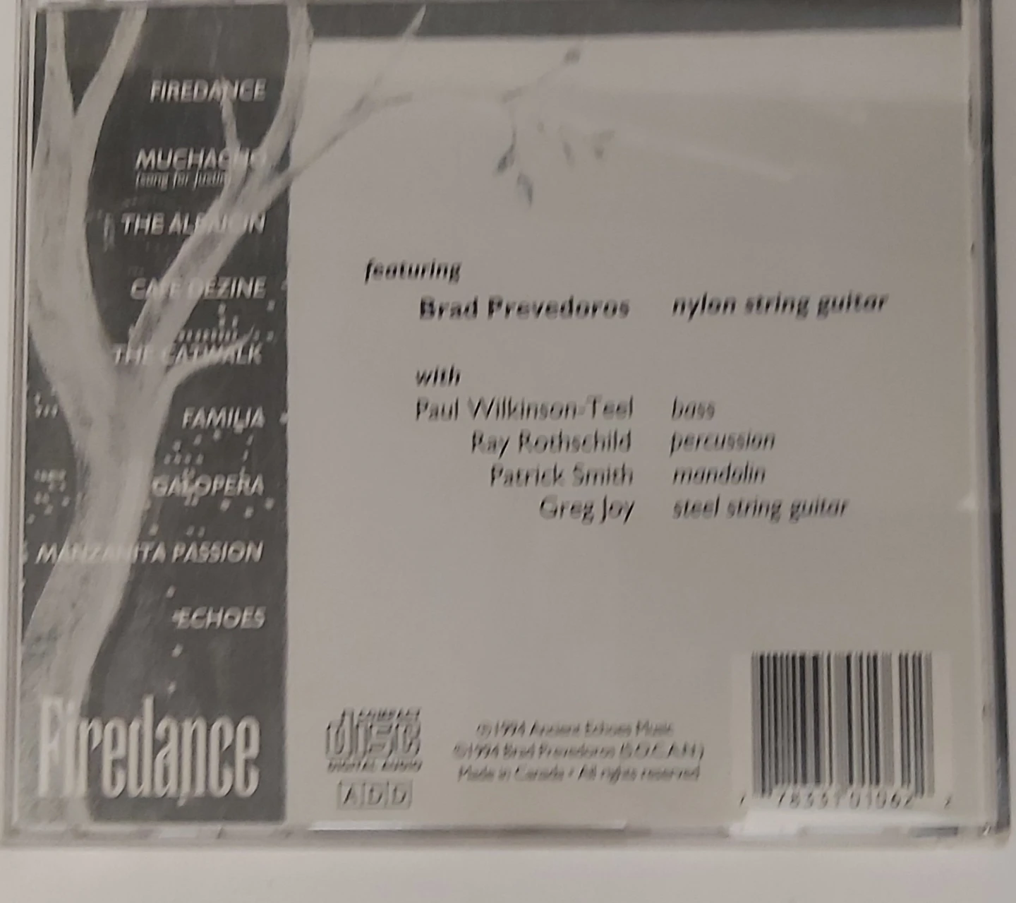 Brad Prevedoros - Firedance CD - photo 2