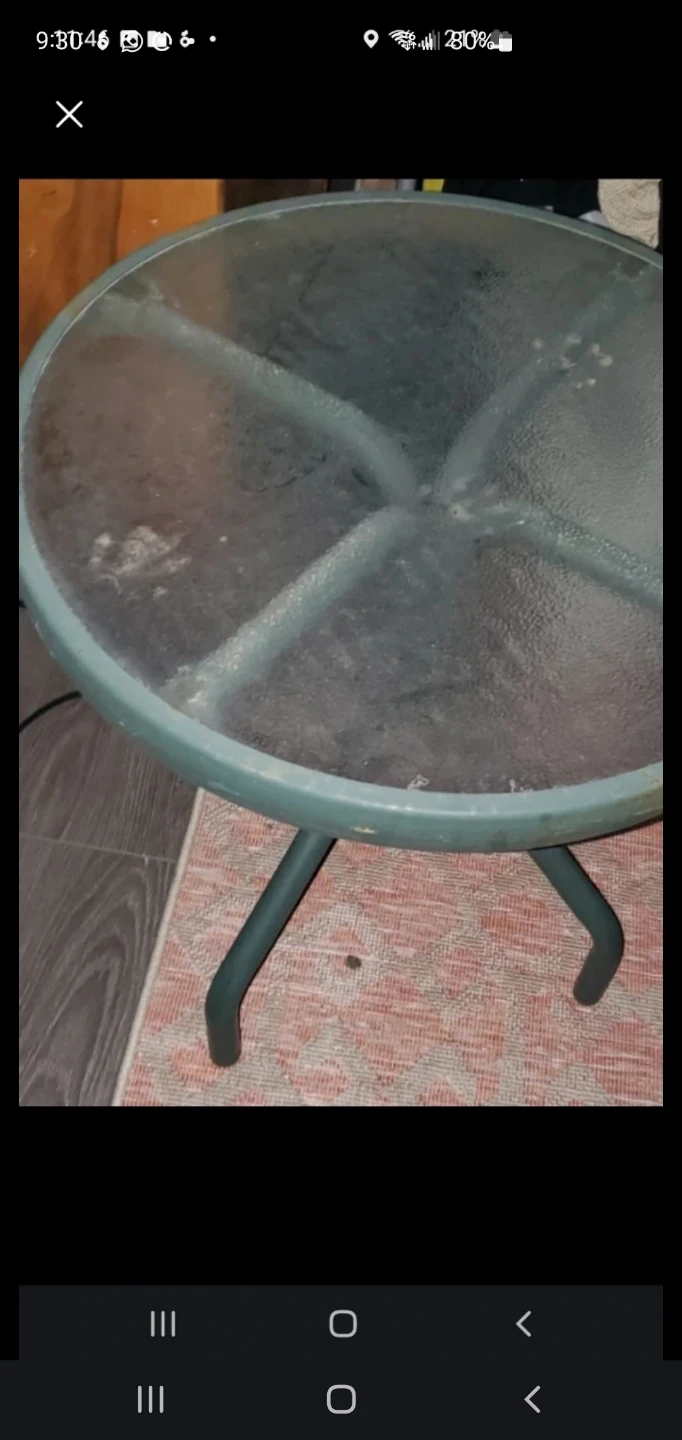 Round Glass Top Side Table