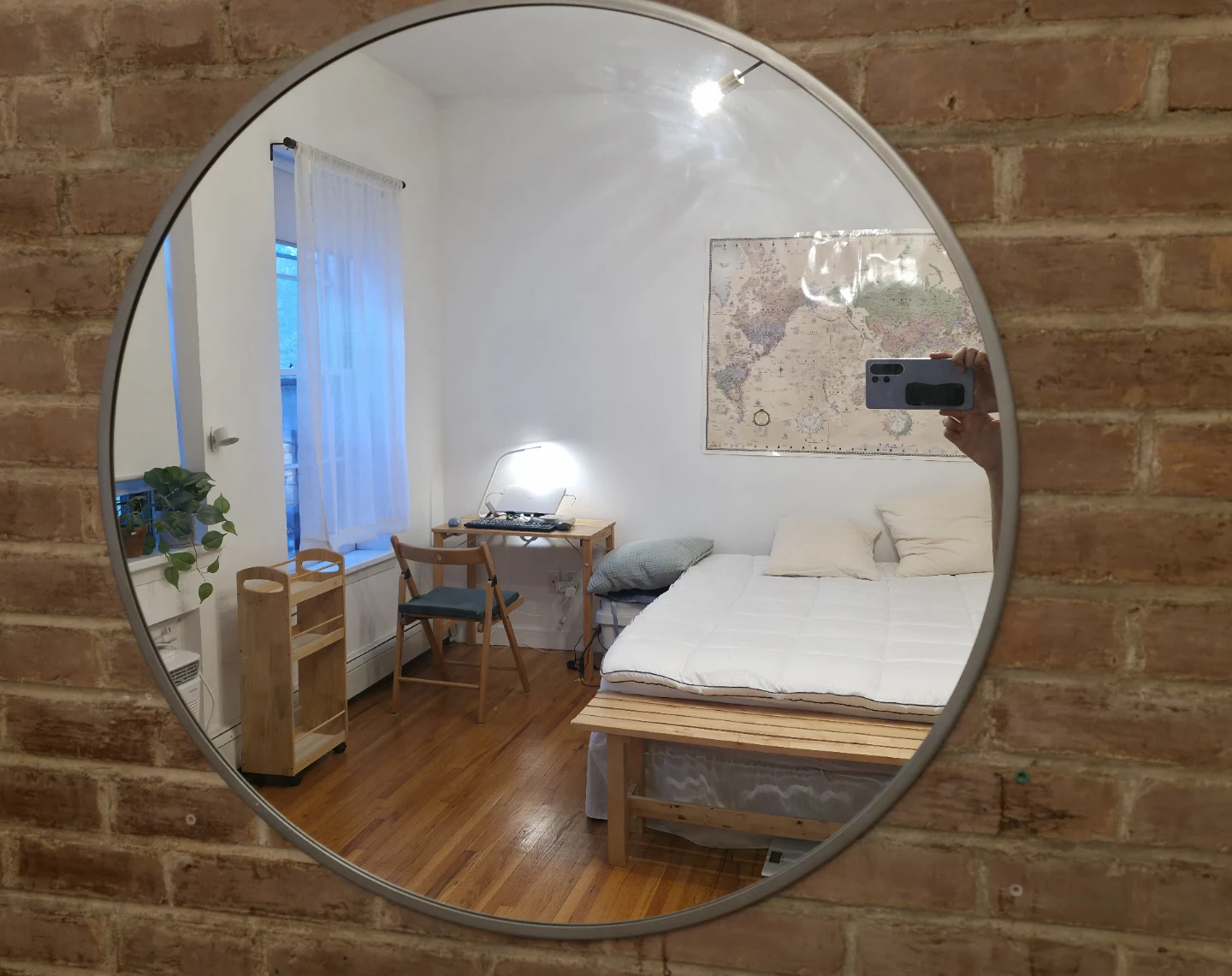 Large Round Silver Wall Mirror 31 inch - photo 2