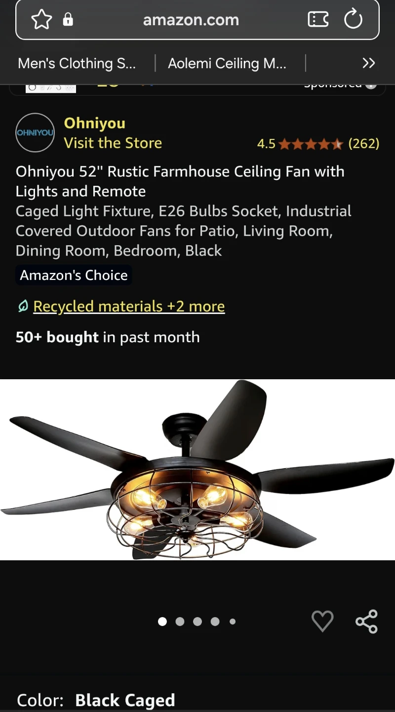 Ohniyou 52-inch Rustic Farmhouse Ceiling Fan