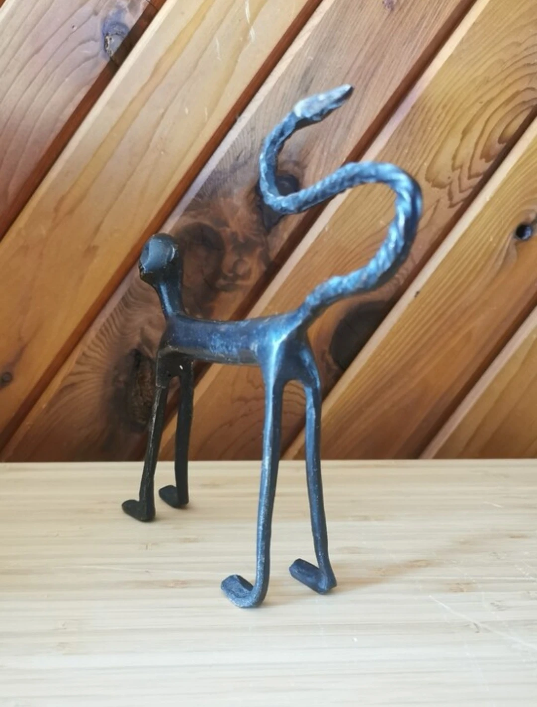 Vintage Brutalist Cast Iron Monkey Sculpture Mid Century - photo 2
