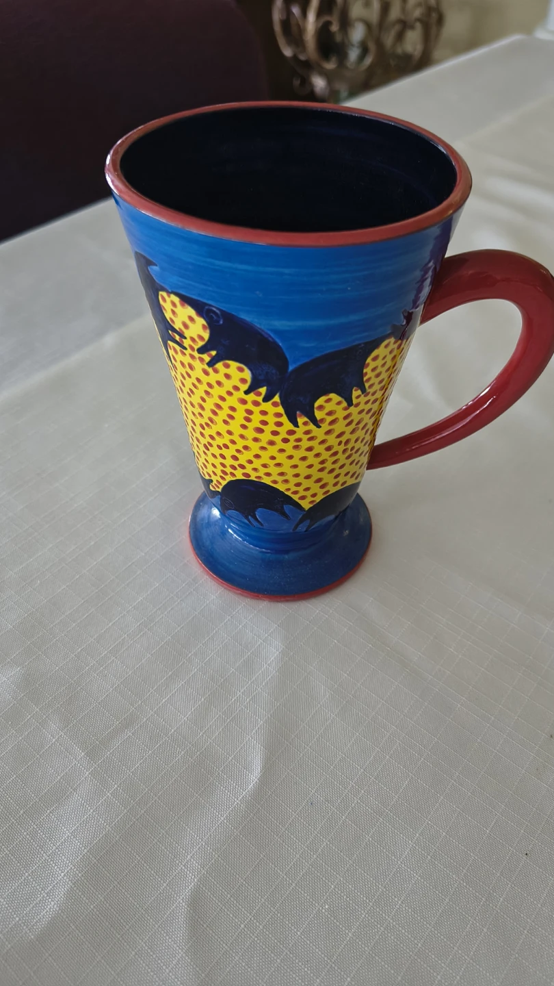 Hand Painted Ceramic Footed Mug
