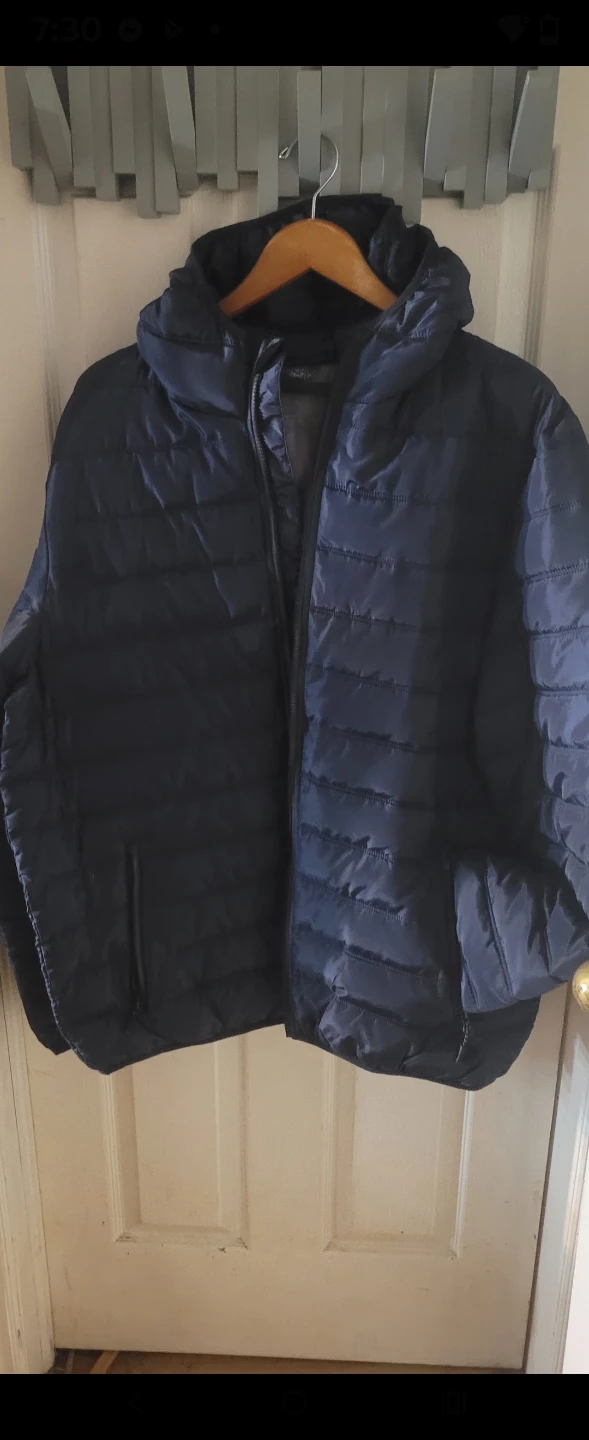 New MENS Navy Blue Hooded Puffer Jacket - photo 2