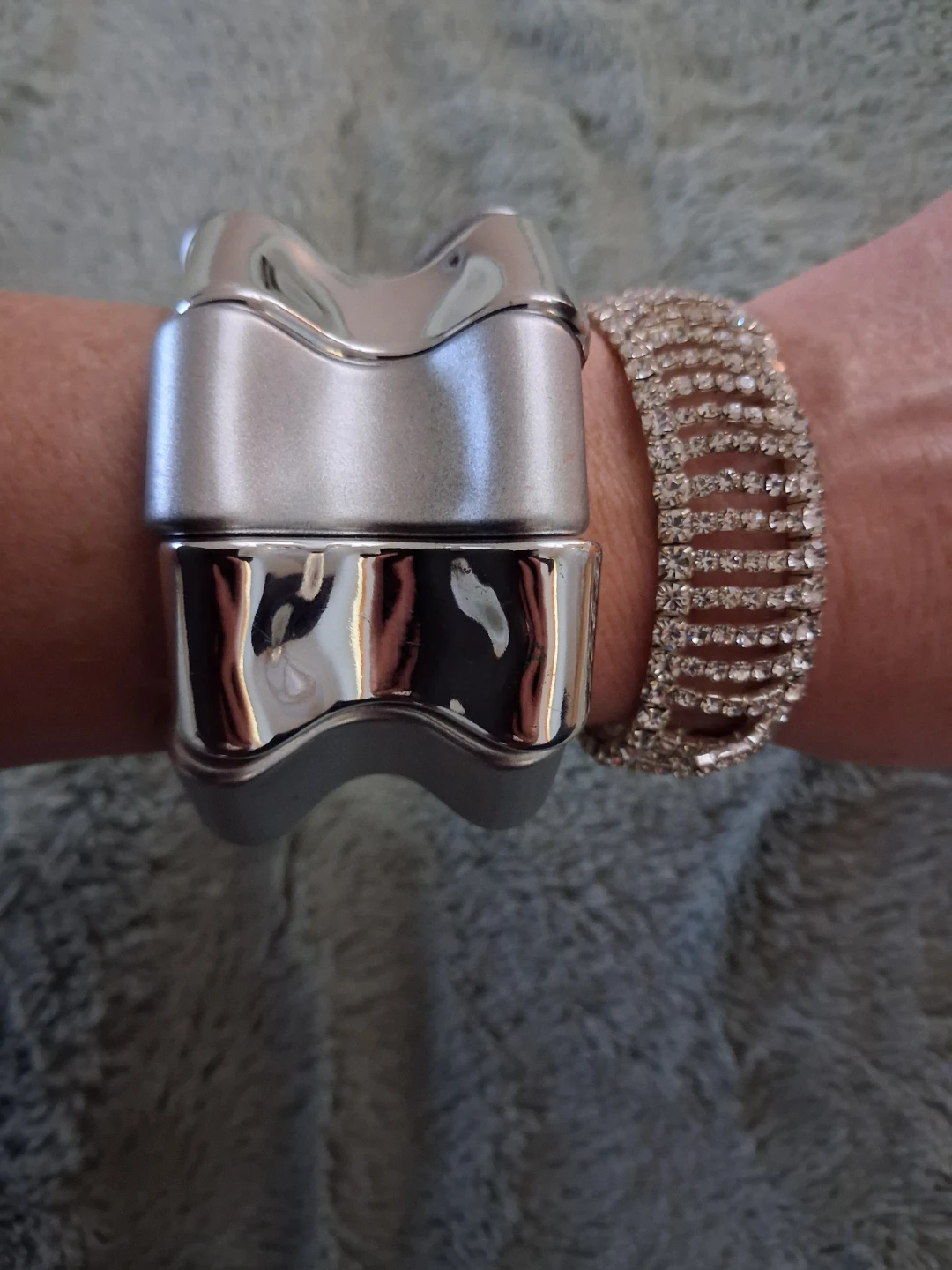 Silver-Tone Chunky Fashion Cuff Bracelet