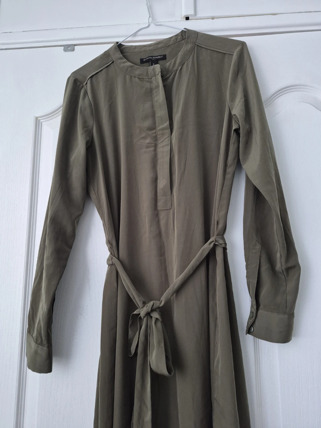 Banana Republic Olive Green Midi Shirt Dress - photo 4