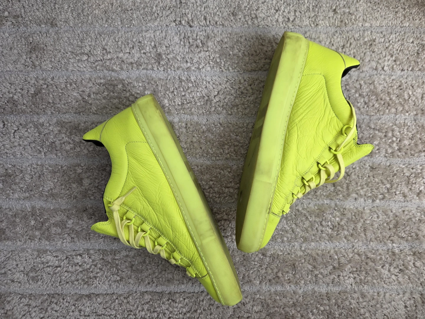 Balenciaga Arena Neon Green Leather Sneakers - photo 2