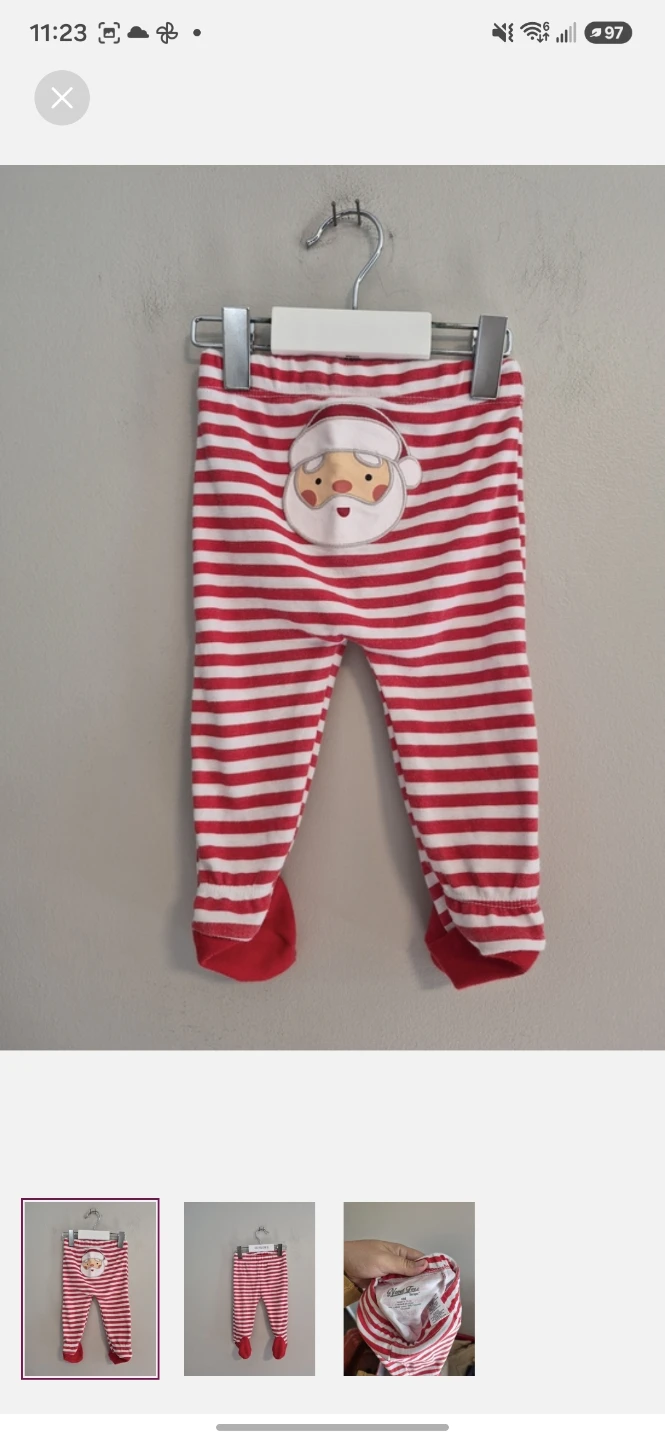 Novel Teez Santa Striped Footed Pants