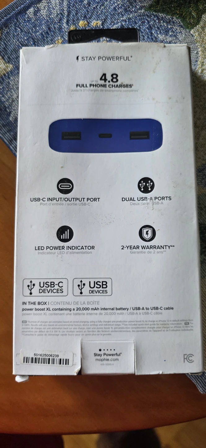 Mophie Power Boost XL portable battery - Like new in box - photo 2