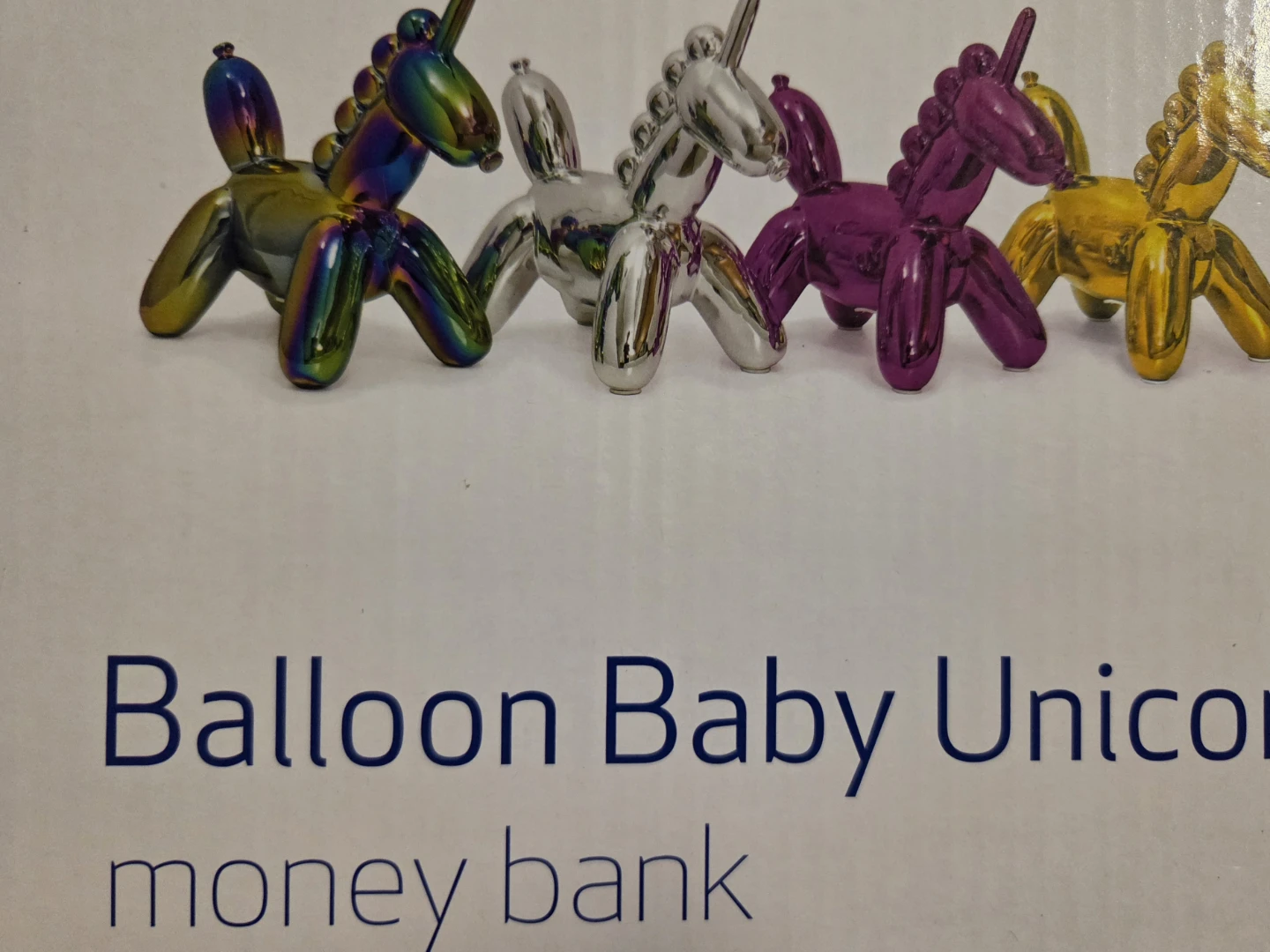 New in Box Made By Humans Balloon Baby Unicorn Money Bank