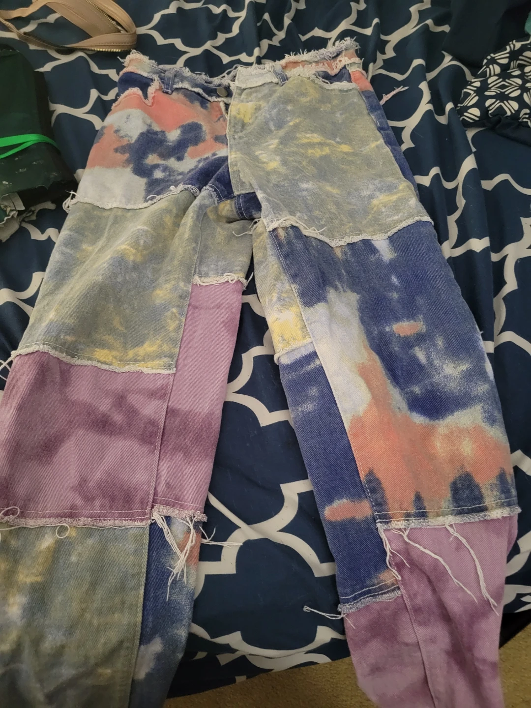 Patchwork Tie-Dye Jeans - photo 2