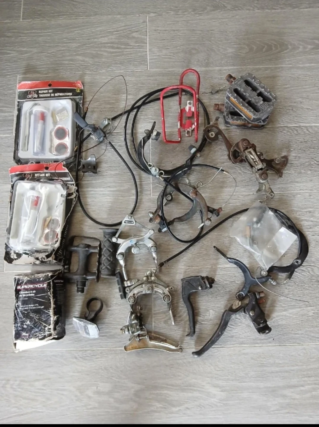 Assorted Bicycle Repair Parts and Accessories.