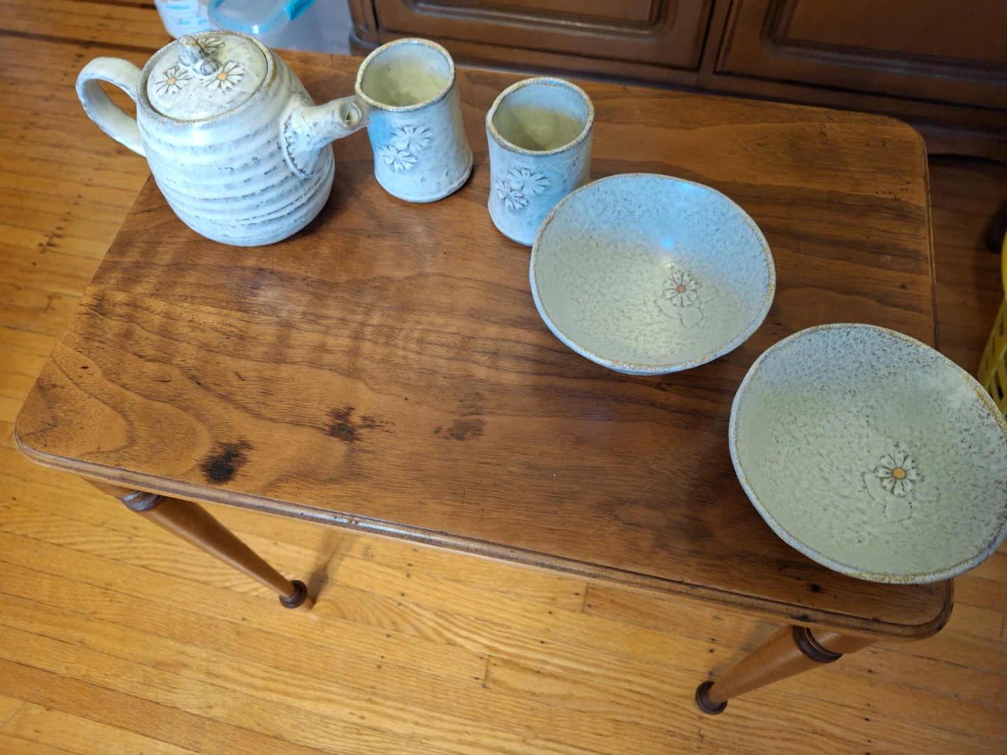Japanese Ceramic Tea Set with Teapot and Bowls