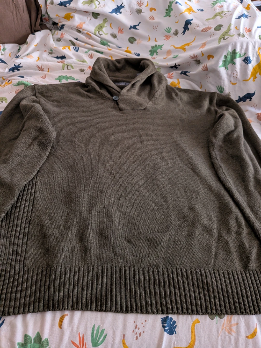 Vintage Chunky Oscar de la Renta Olive Green Sweater - XXL