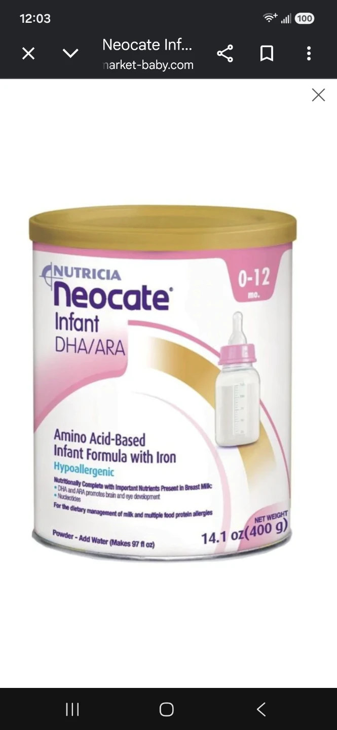 Nutricia Neocate Infant DHA/ARA Formula 400g