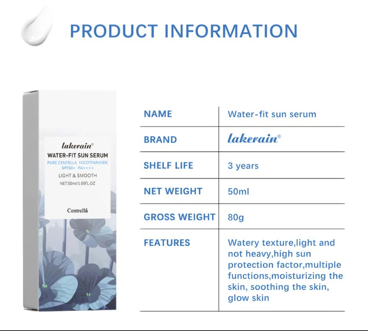 Lakerain Water-Fit Sun Serum 50ml - photo 4