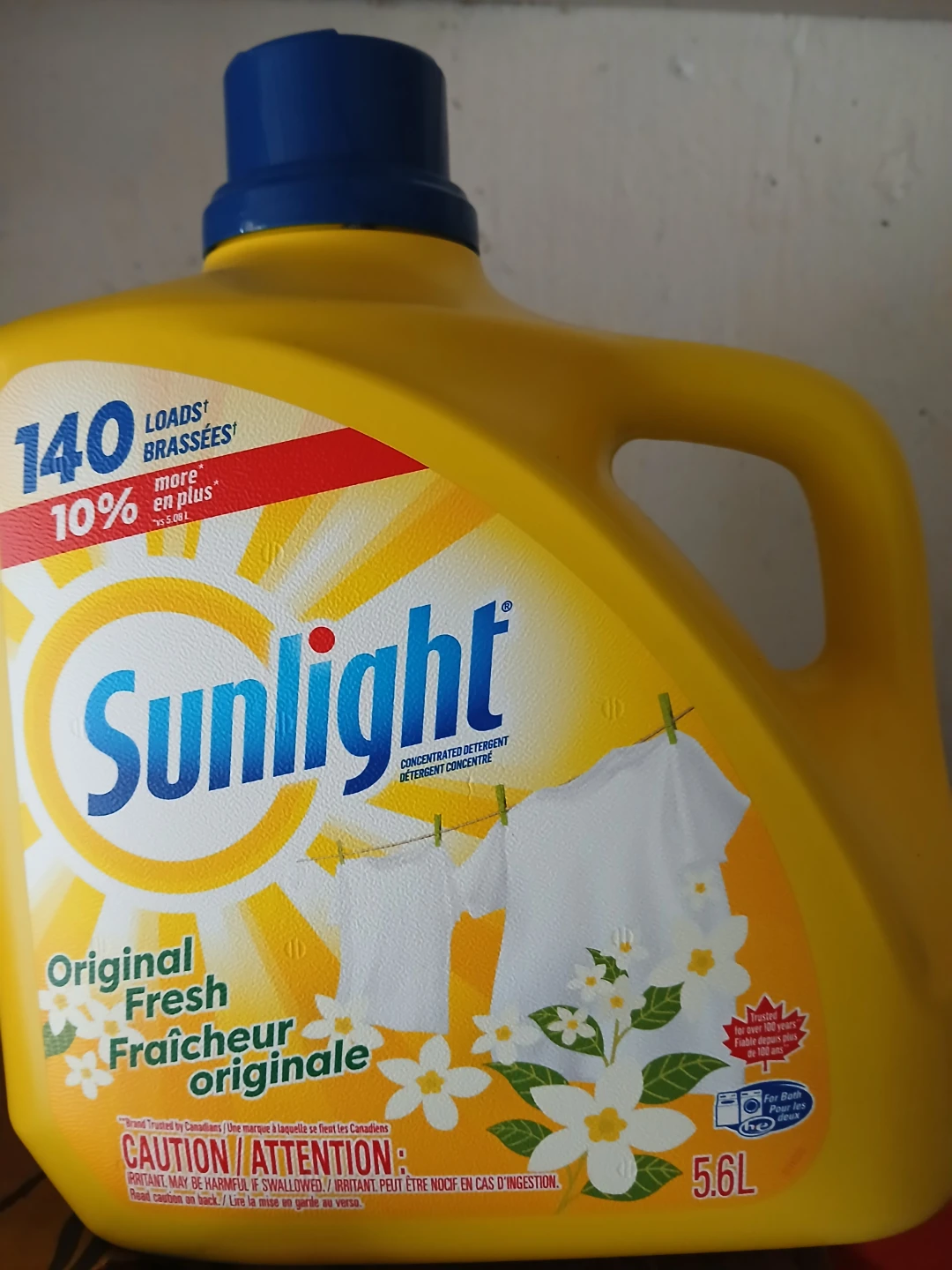 Sunlight Original Fresh Liquid Laundry Detergent 5.6L