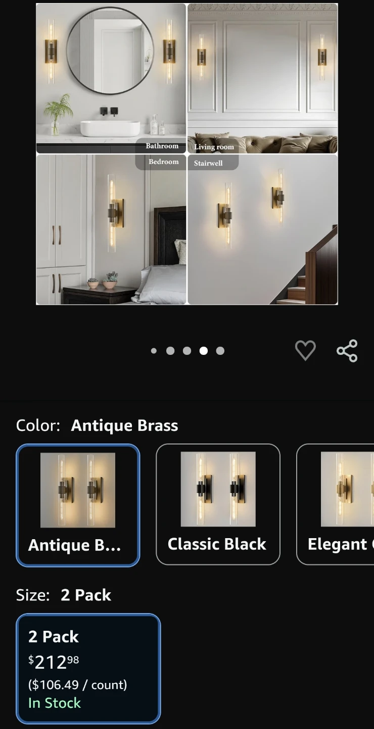 BlesULuk Linear Brass Wall Sconce Set - photo 3