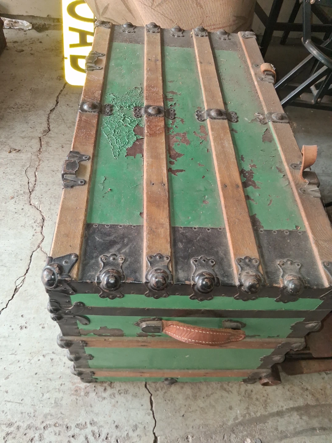 Vintage Green Storage Trunk - photo 2