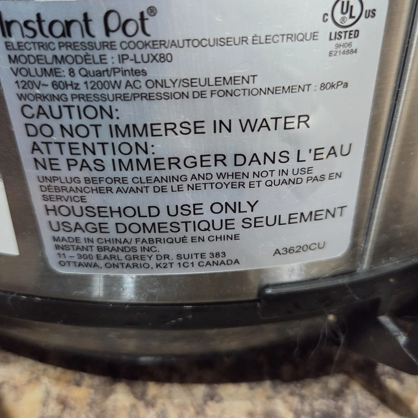Instant Pot IP-LUX80 8 Quart Electric Pressure Cooker - photo 3