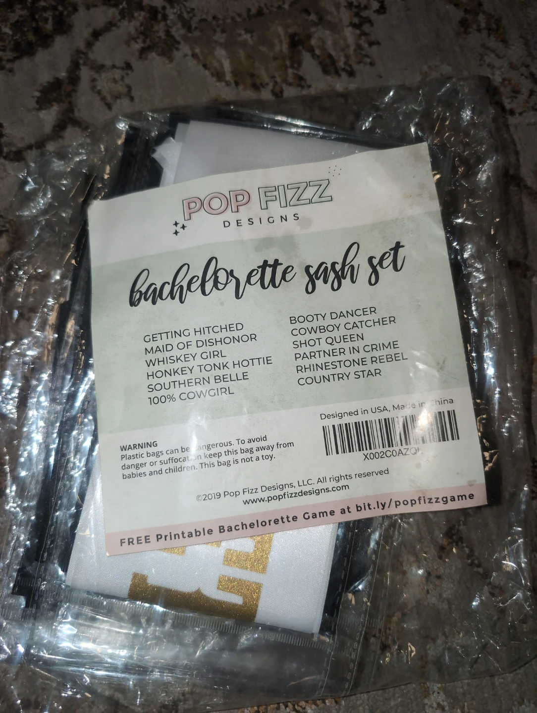 Pop Fizz Designs Bachelorette Sash Set