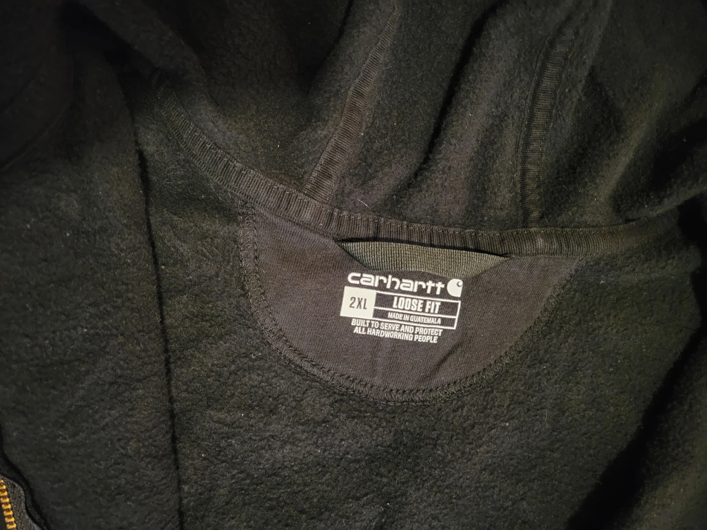 Carhartt Marquette zipper Hoodie Sweatshirt Black Men's Size 2XL - photo 3