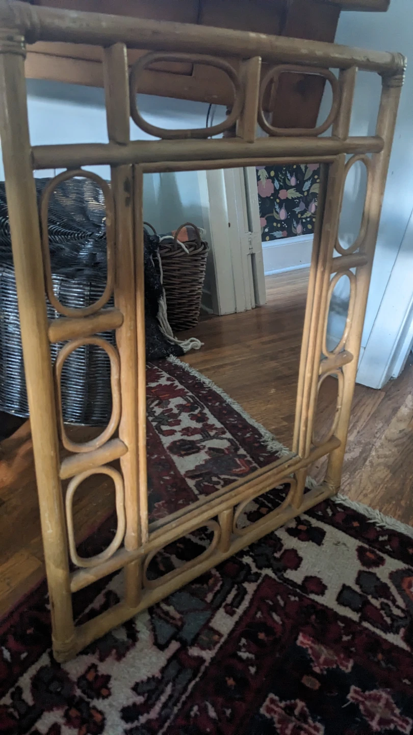 Vintage Rattan Wall Mirror