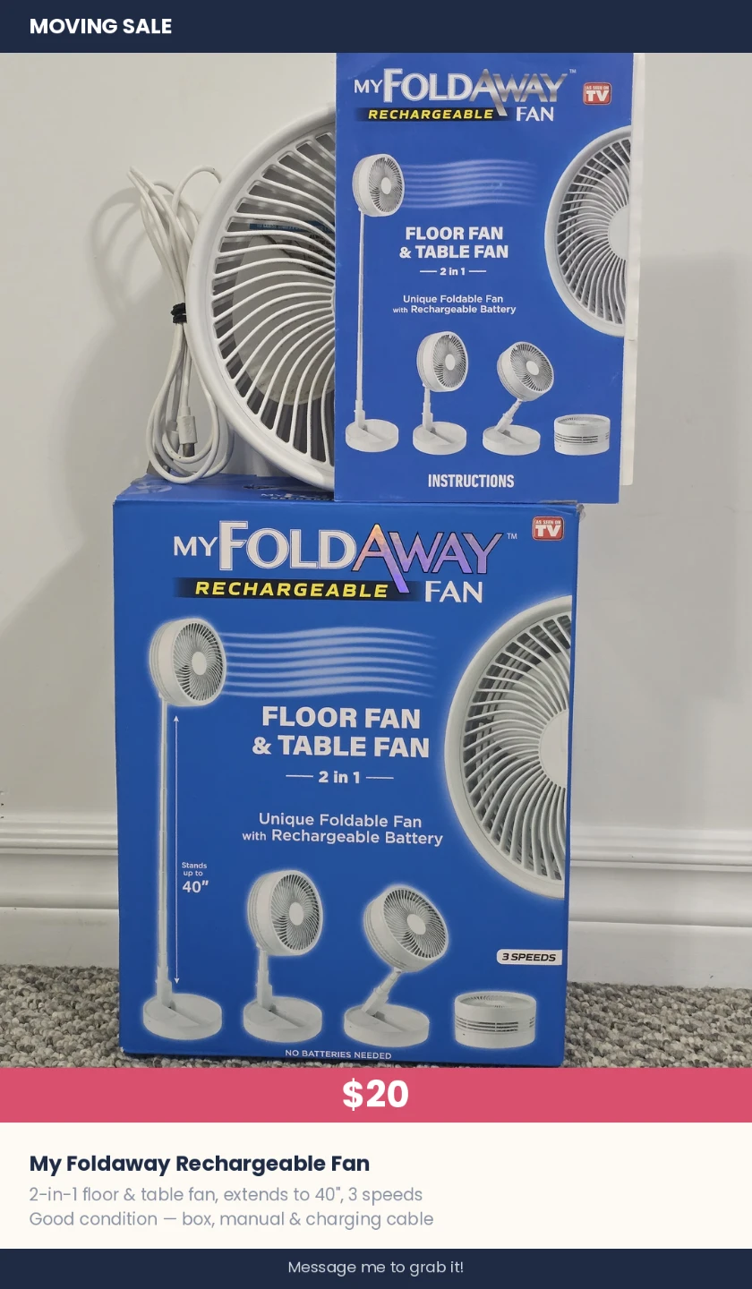 My Foldaway Rechargeable Fan