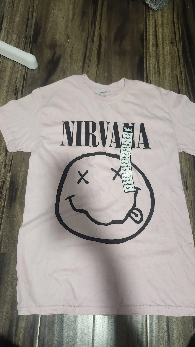 Spencer's Nirvana Pink Preppy  Graphic T-Shirt