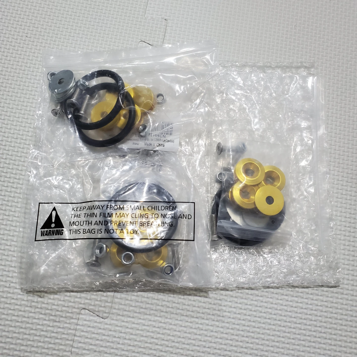 New Gold bumper Fastener Kit , 3 Pairs, Quick Release