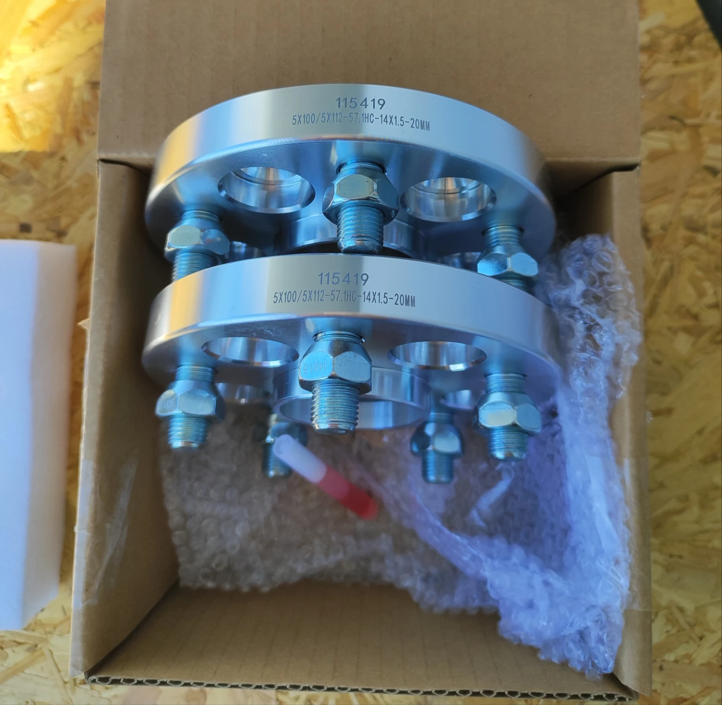 NEW 20mm Wheel Spacers 5x112 / 5x100 CB 57.1 M14x1.5 - photo 2