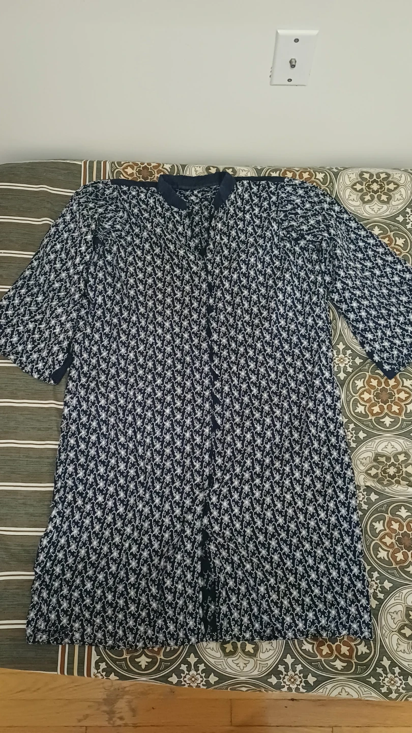 Blue and White Fully Embroidered Tunic