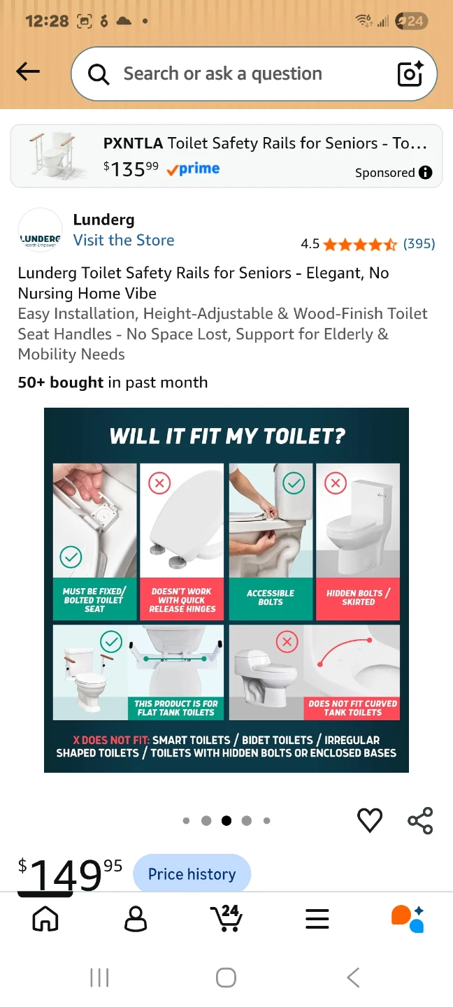 Lunderg Toilet Safety Rails for Seniors - photo 5
