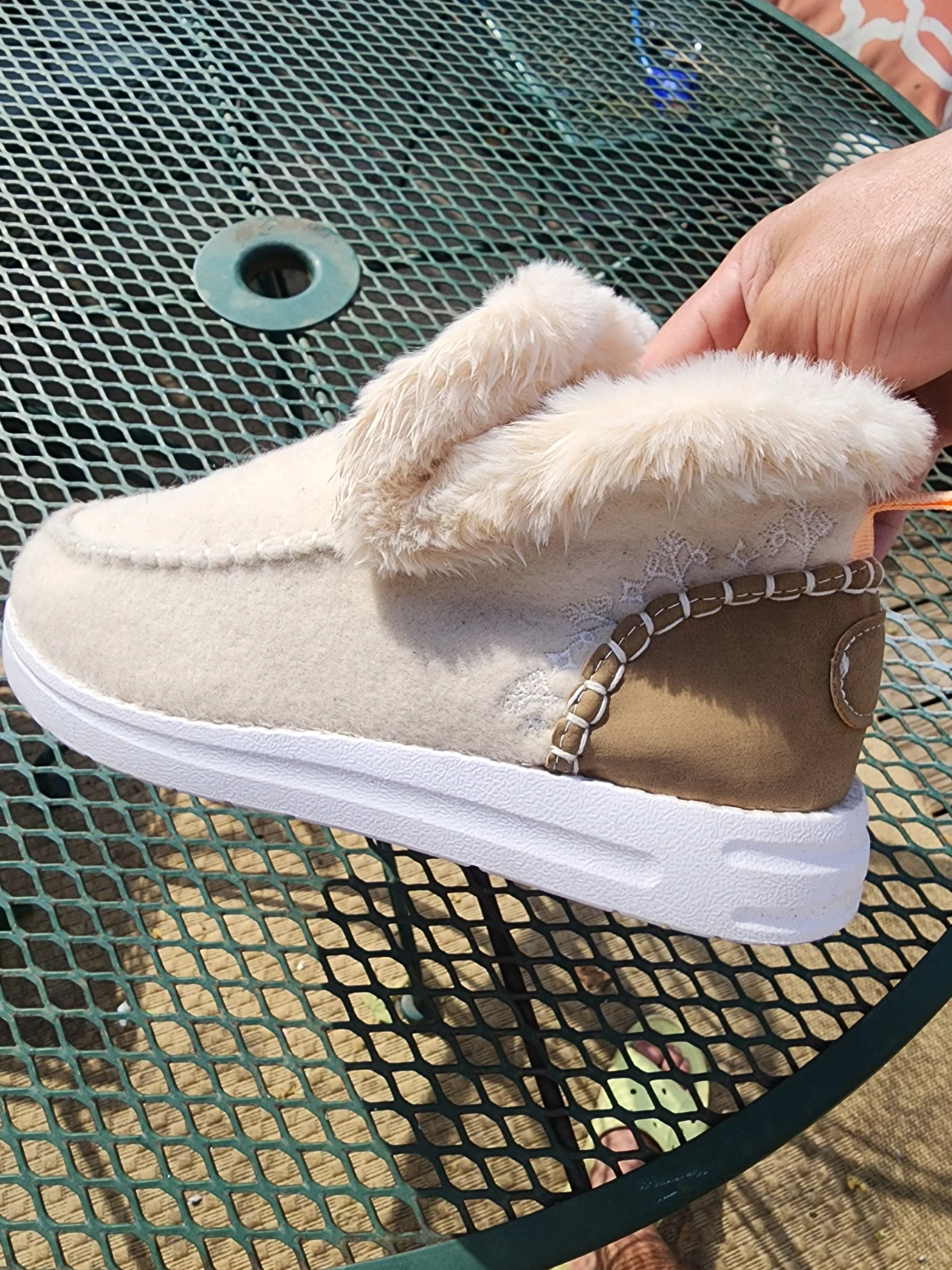 Beige Faux Fur Lined Ankle Boots - photo 3