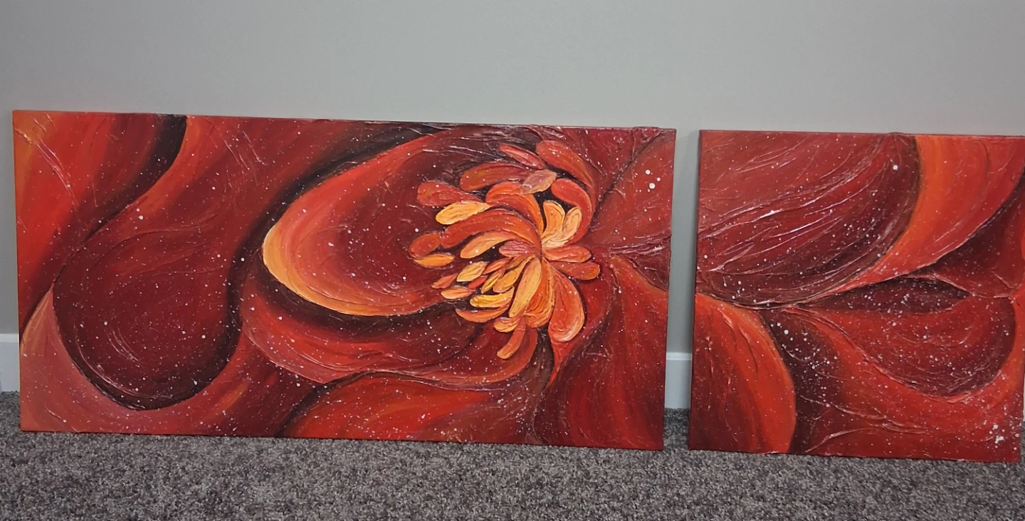 Set of Two Floral Oil Paintings - photo 2