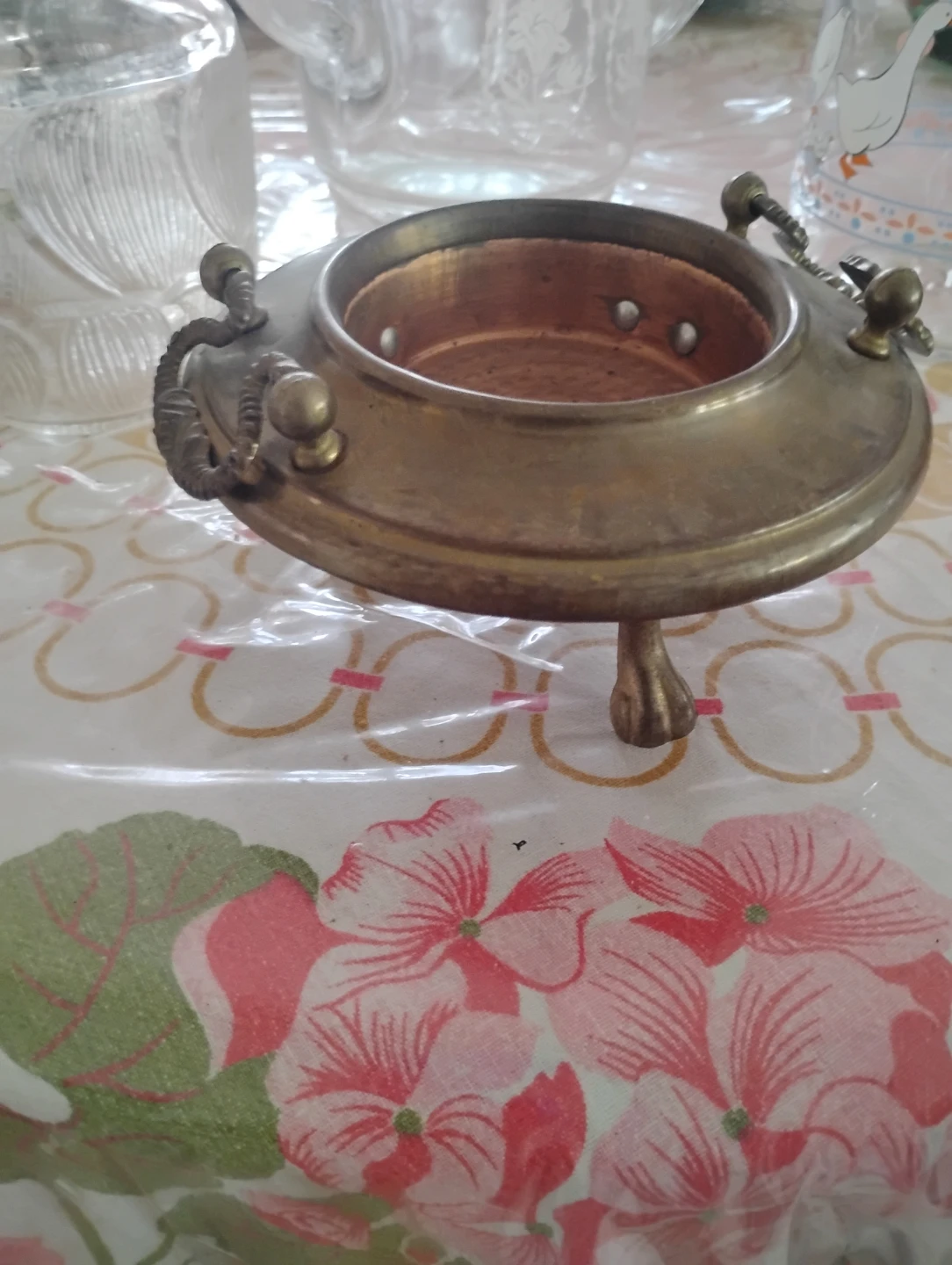 Vintage Brass Footed Trivet