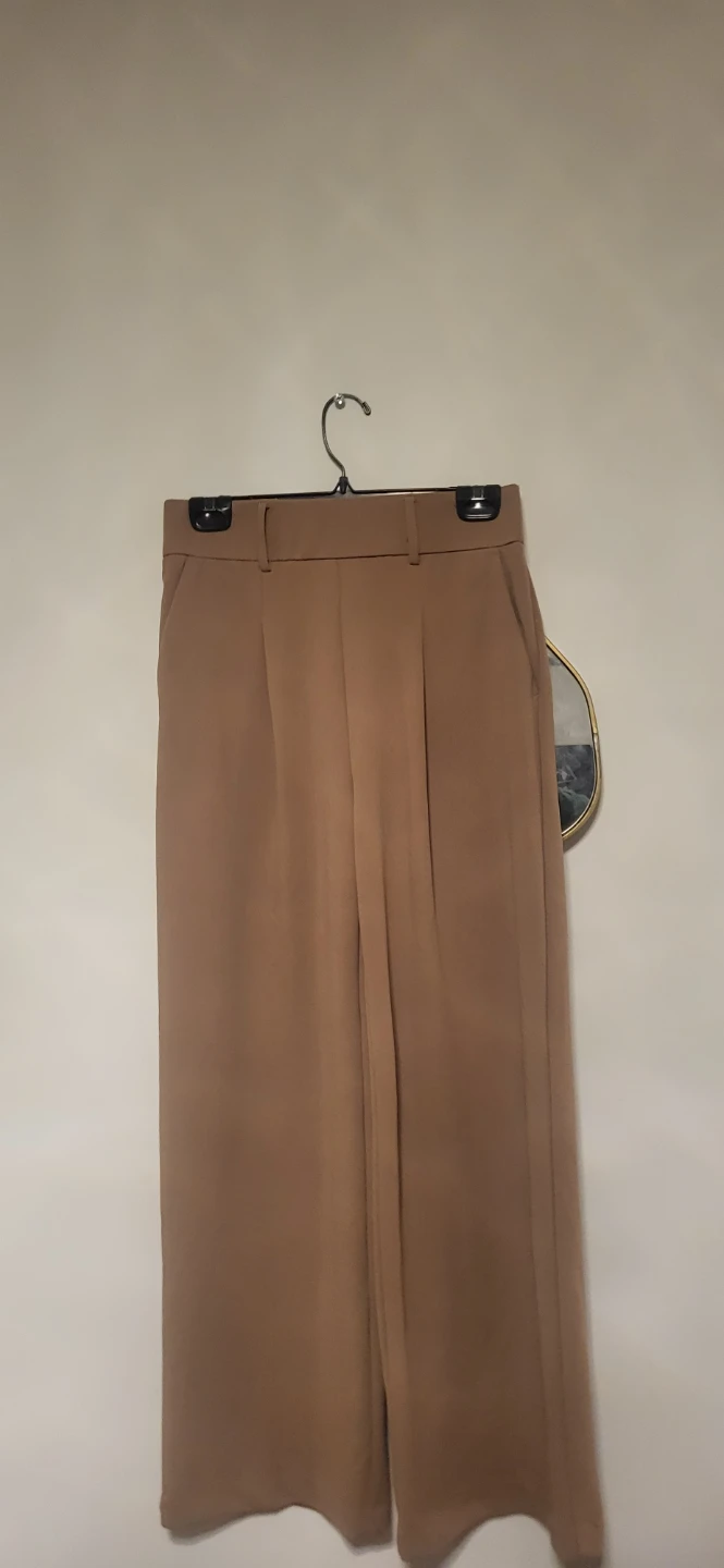 Suzy Shier Tan Wide Leg Trousers
