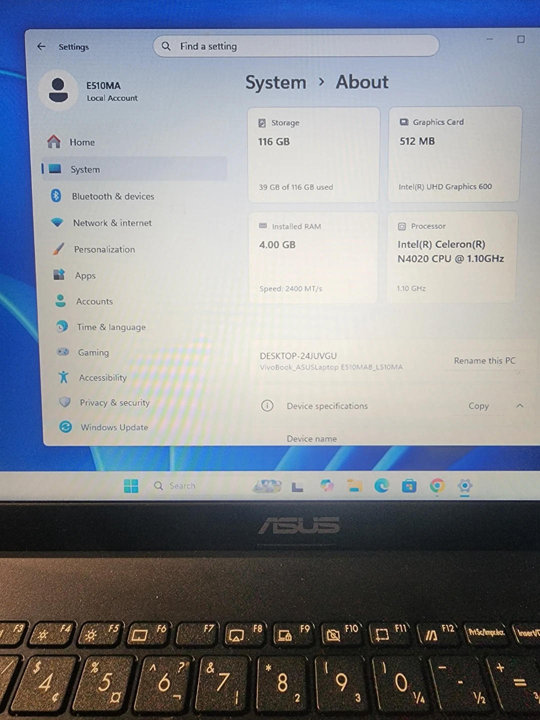 ASUS VivoBook E510MA Laptop - photo 3