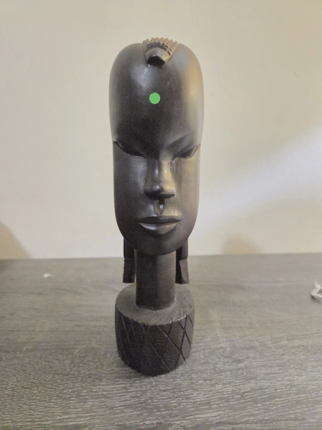 Hand-Carved Wooden Bust Sculpture