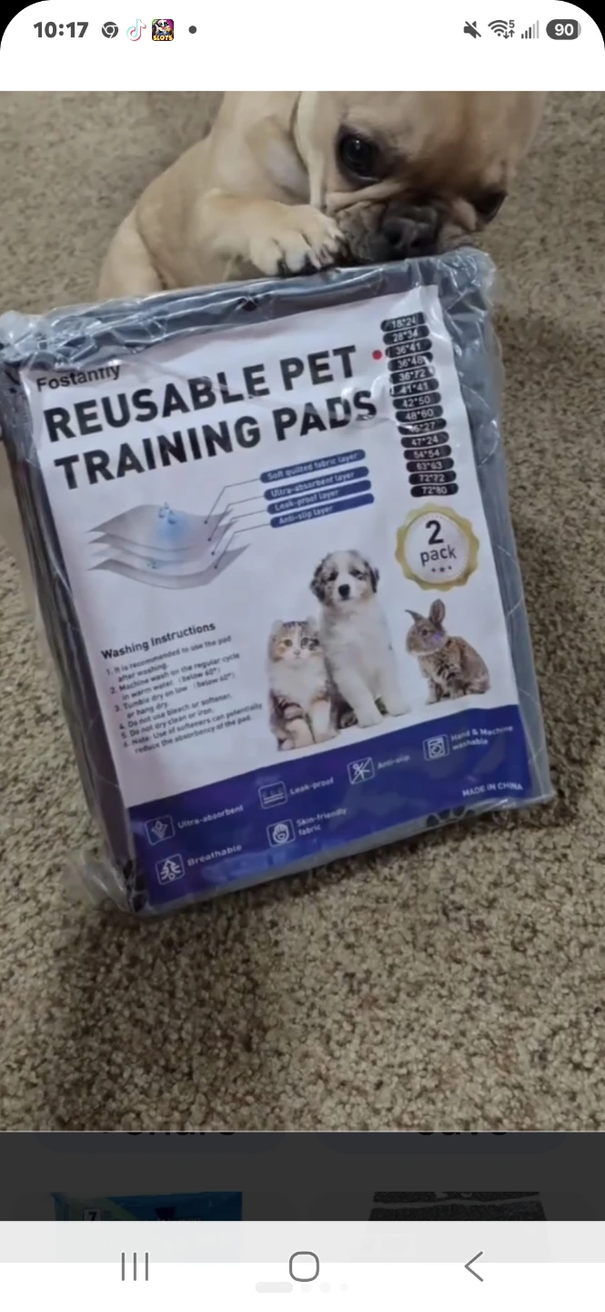 Fostanfly Reusable Pet Training Pads 2-Pack