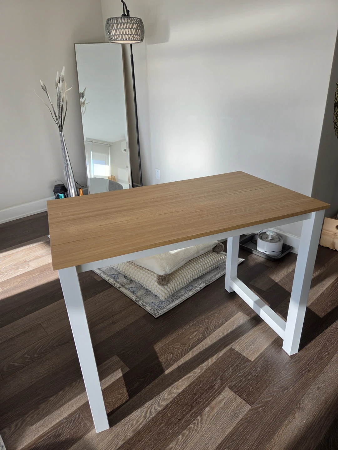 Modern Wood and White Metal Desk - photo 3
